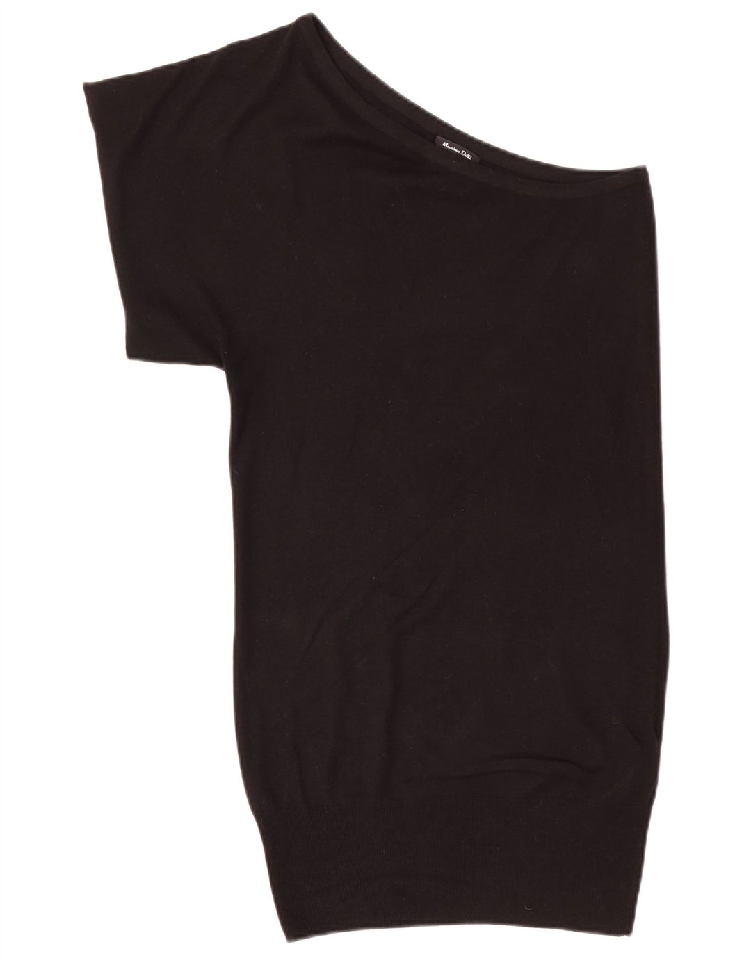 Massimo Dutti Rochie Jumper pentru Femei cu un singur umăr UK 12 Mătase medie neagră