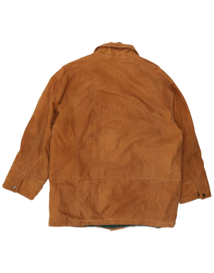 Jachetă vintage pentru bărbați din piele intoarsa IT 52 XL din piele maro