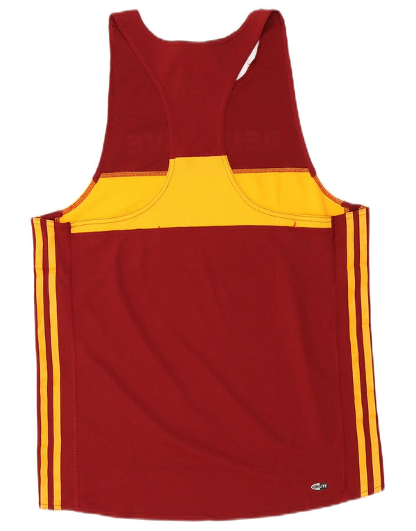 Adidas Climalite Graphic Vest Top pentru bărbați UK 40/42 Medium Maroon Colorblock