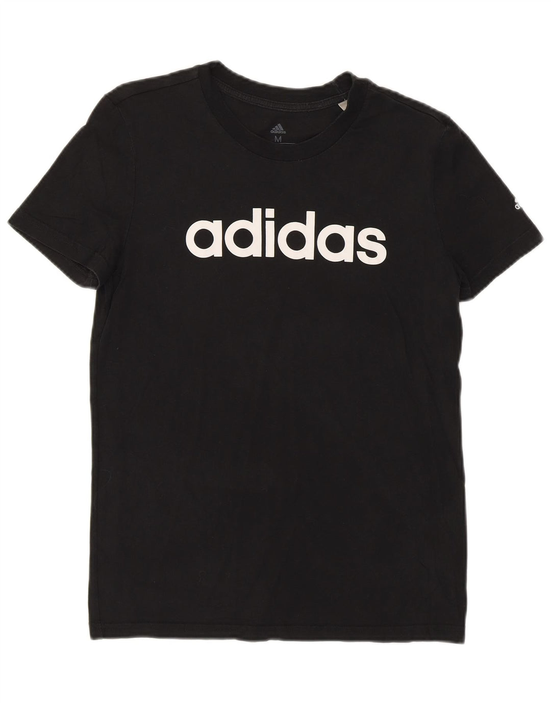 Tricou grafic ADIDAS pentru femei, Marea Britanie 12/14, bumbac mediu negru