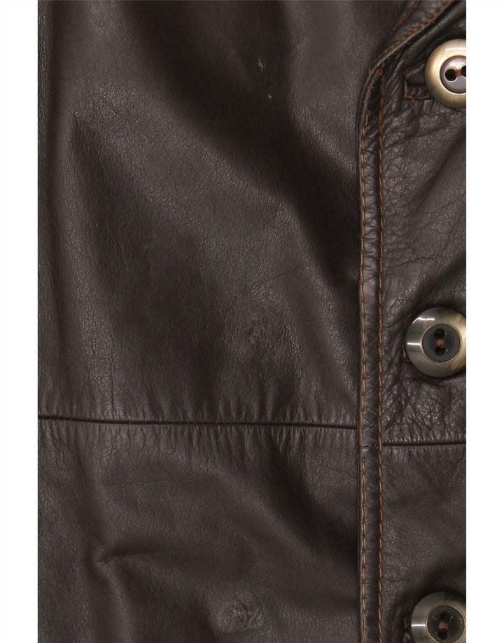 Palton din piele vintage pentru bărbați UK 38 maro mediu