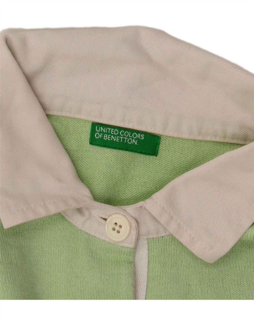 BENETTON Tricou polo pentru femei UK 16, mare, verde, bumbac color bloc