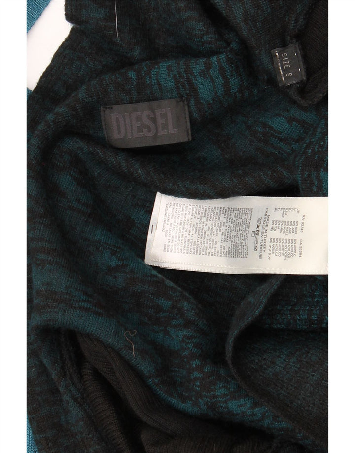 Pulover cardigan cu paragate supradimensionat pentru femei Diesel UK 10 Lână verde mică