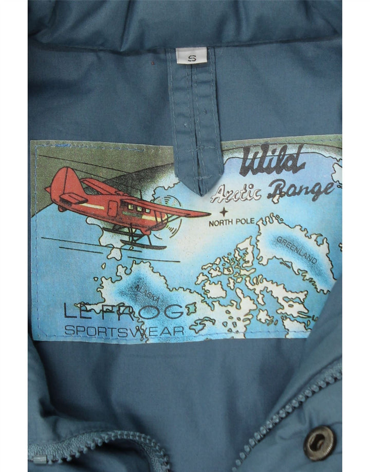 LE FROG Mens Padded Coat UK 36 Small Blue Polyester