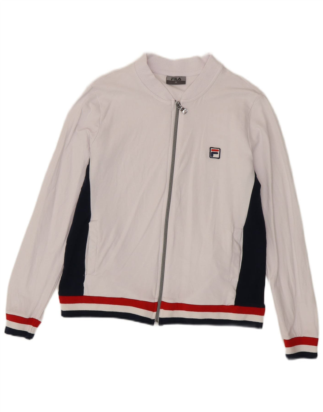 Jachetă de trening Fila pentru femei UK 14 Medium White Colorblock Bumbac