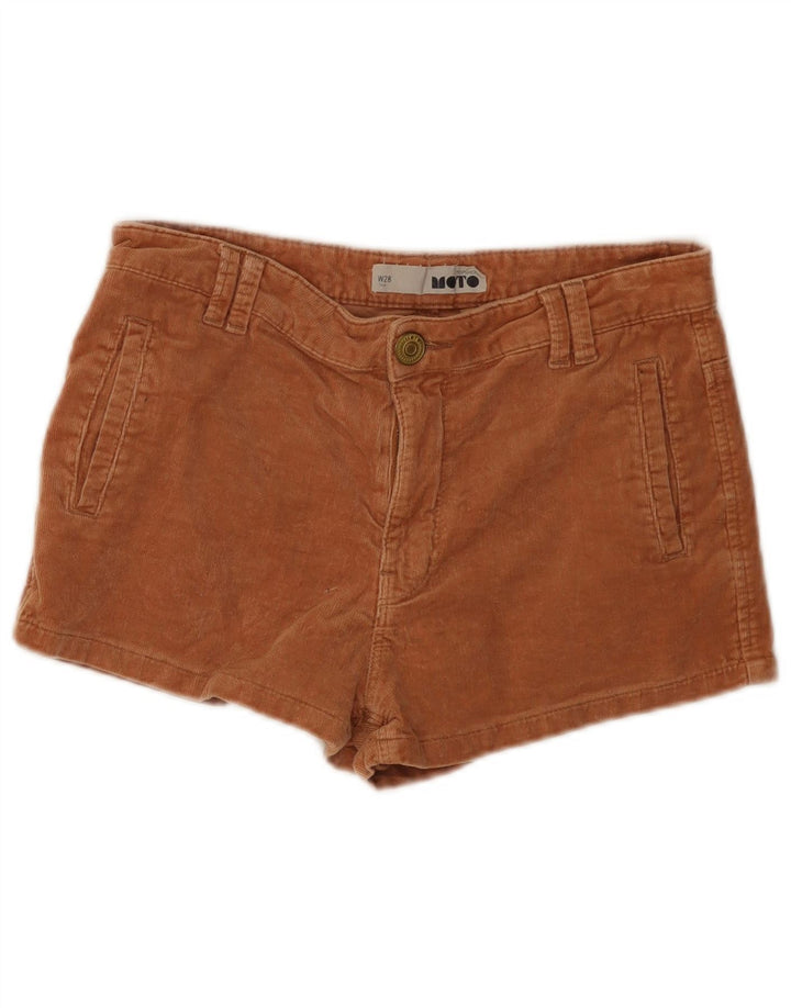 Pantaloni scurți din velur pentru femei Topshop W28 bumbac mediu bej