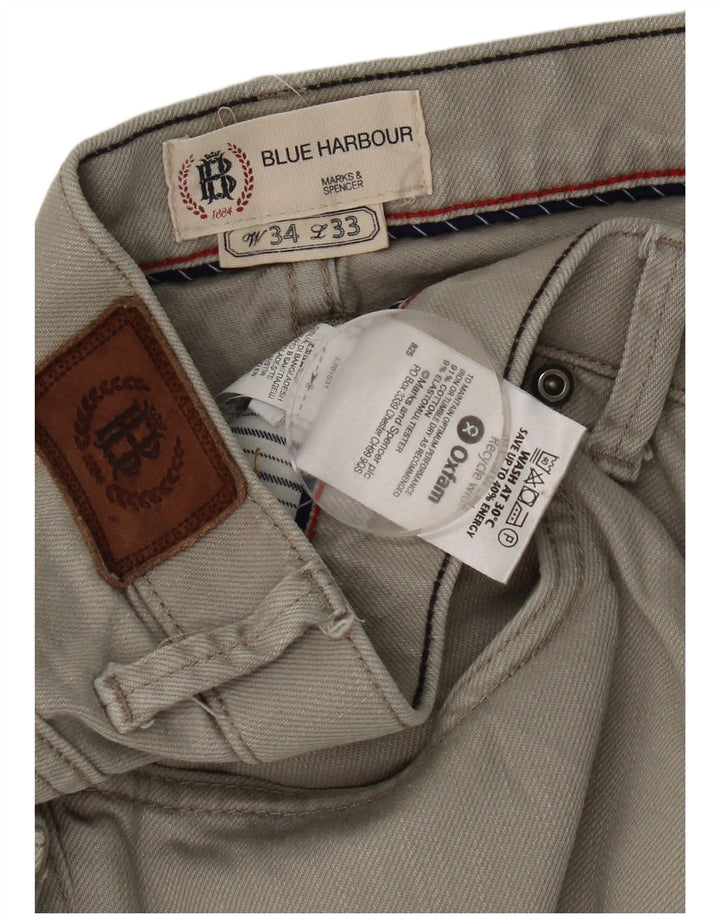 Blugi drepți pentru bărbați Marks & Spencer Blue Harbour W34 L33 bumbac gri
