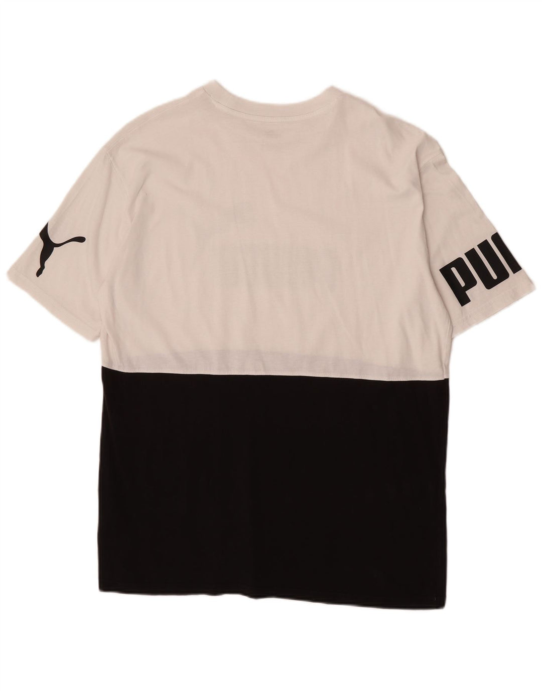 Tricou grafic Puma pentru bărbați Top mediu negru din bumbac color bloc