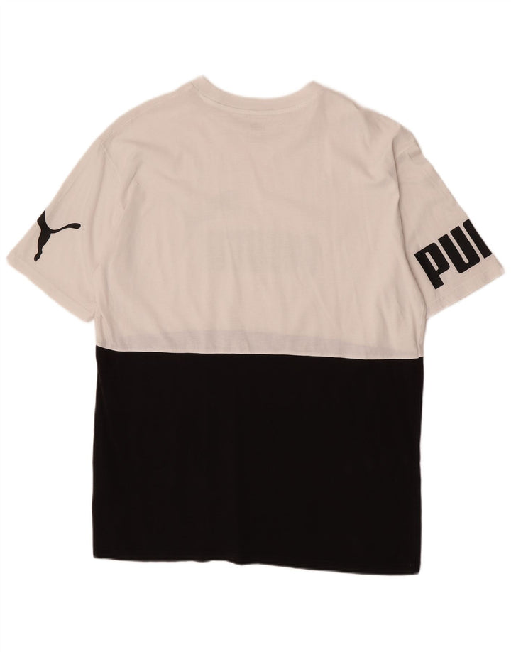 Tricou grafic Puma pentru bărbați Top mediu negru din bumbac color bloc