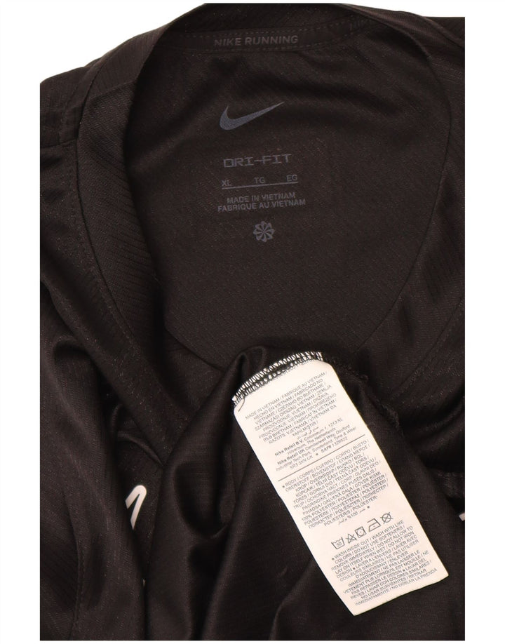 Top cu vestă grafică Nike Dri Fit pentru femei UK 18 XL Poliester negru