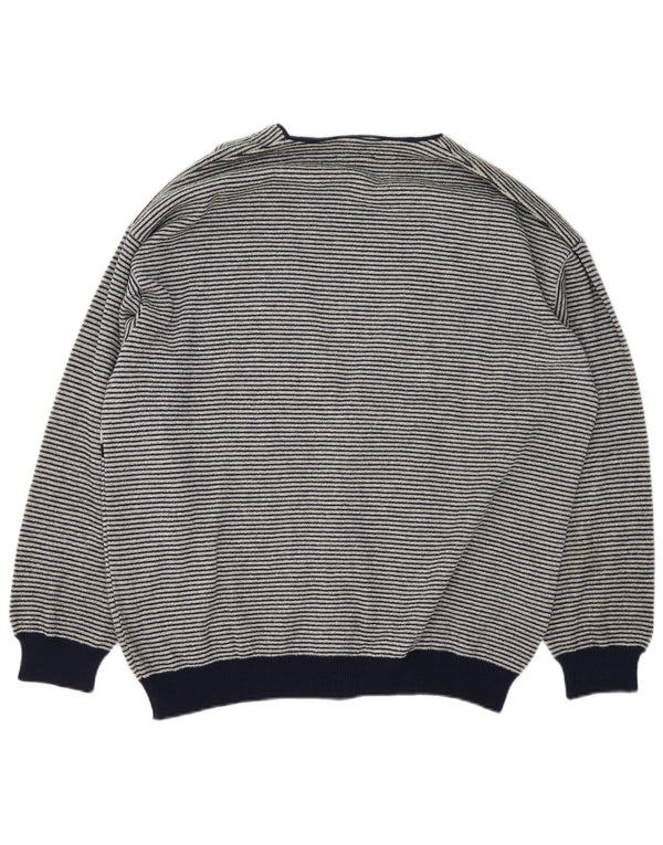 Pulover Cardigan pentru bărbați Umberto Severi Lână cu dungi gri mari
