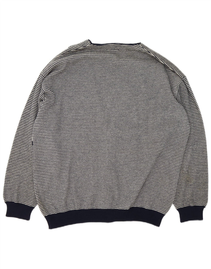 Pulover Cardigan pentru bărbați Umberto Severi Lână cu dungi gri mari