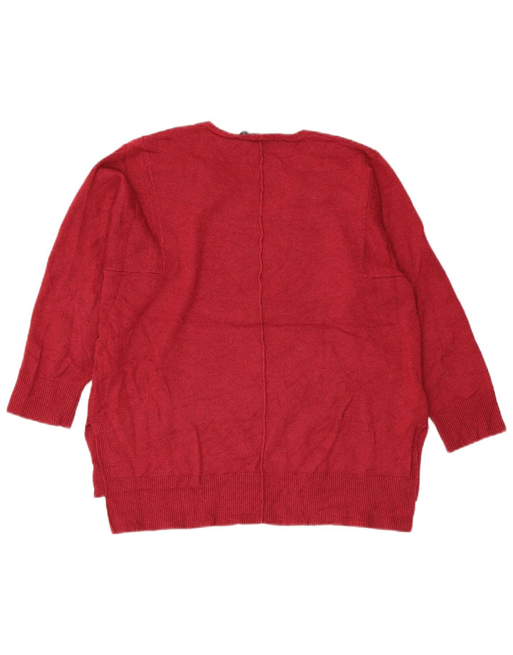 FRENCH CONNECTION Pulover cu decolteu în V pentru femei UK 10 Burgundy mic