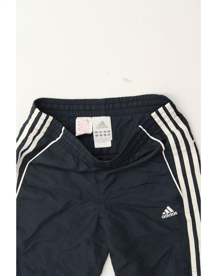 ADIDAS Boys Graphic Sport Shorts 9-10 Years  Navy Blue Polyester Vintage Adidas and Second-Hand Adidas from Messina Hembry 