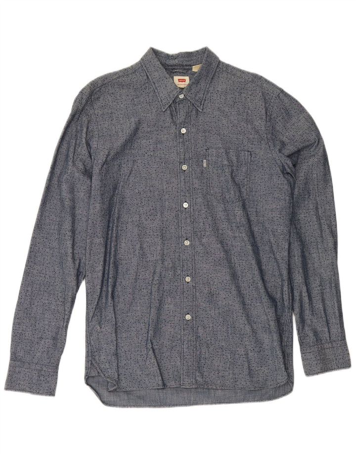 Cămașă Levi's pentru bărbați, bumbac cu pete albastru mediu