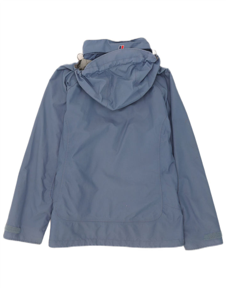 Jachetă de ploaie cu glugă pentru femei Berghaus UK 12, nailon albastru mediu