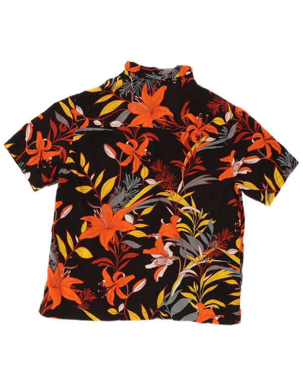 Cămașă cu mânecă scurtă pentru femei Superdry UK 10 Mic Negru Floral Hawaiian