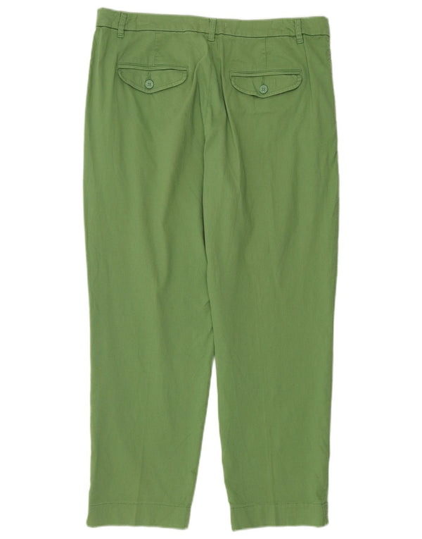 Pantaloni chino drepți pentru femei BENETTON UK 14 mare L32 L26 bumbac verde