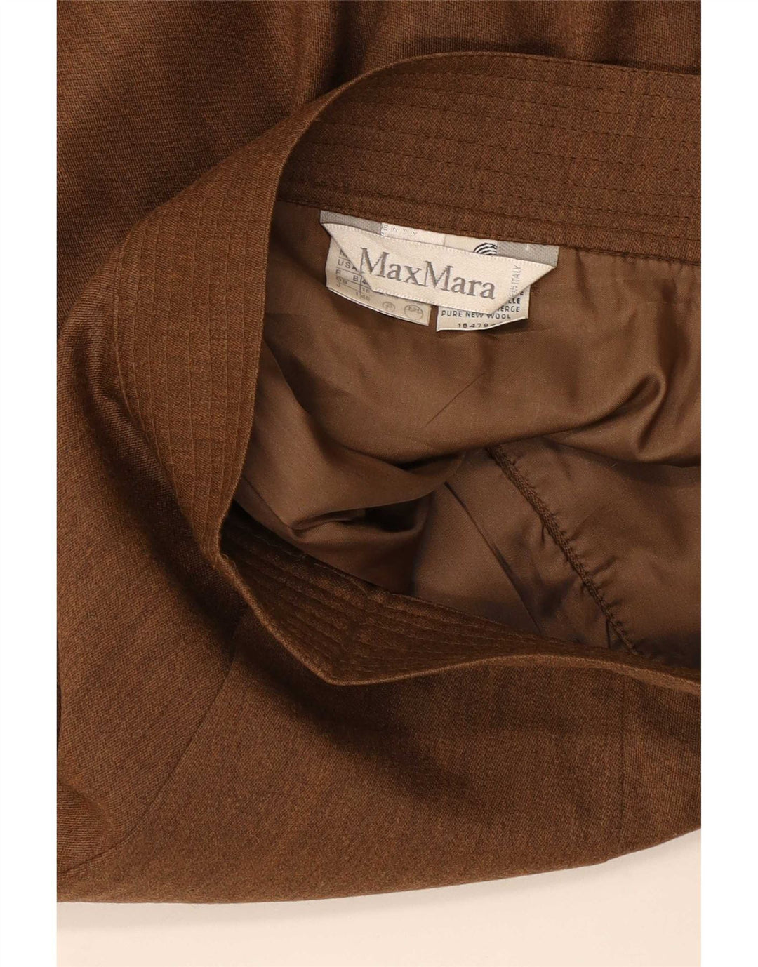 Fusta creion pentru femei Max Mara UK 16 mare W32 Lână maro