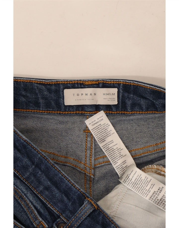 Blugi slim pentru bărbați TOPSHOP W34 L30 Bumbac albastru