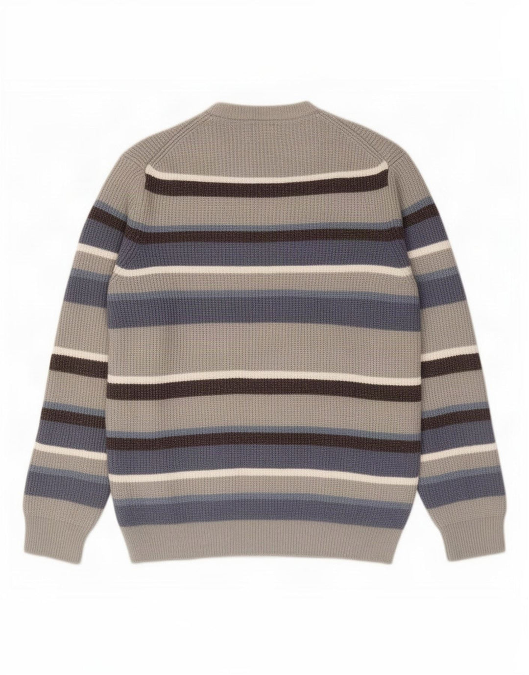 Pulover pentru bărbați Marks & Spencer, cu gât crew, poliester cu dungi mari, gri
