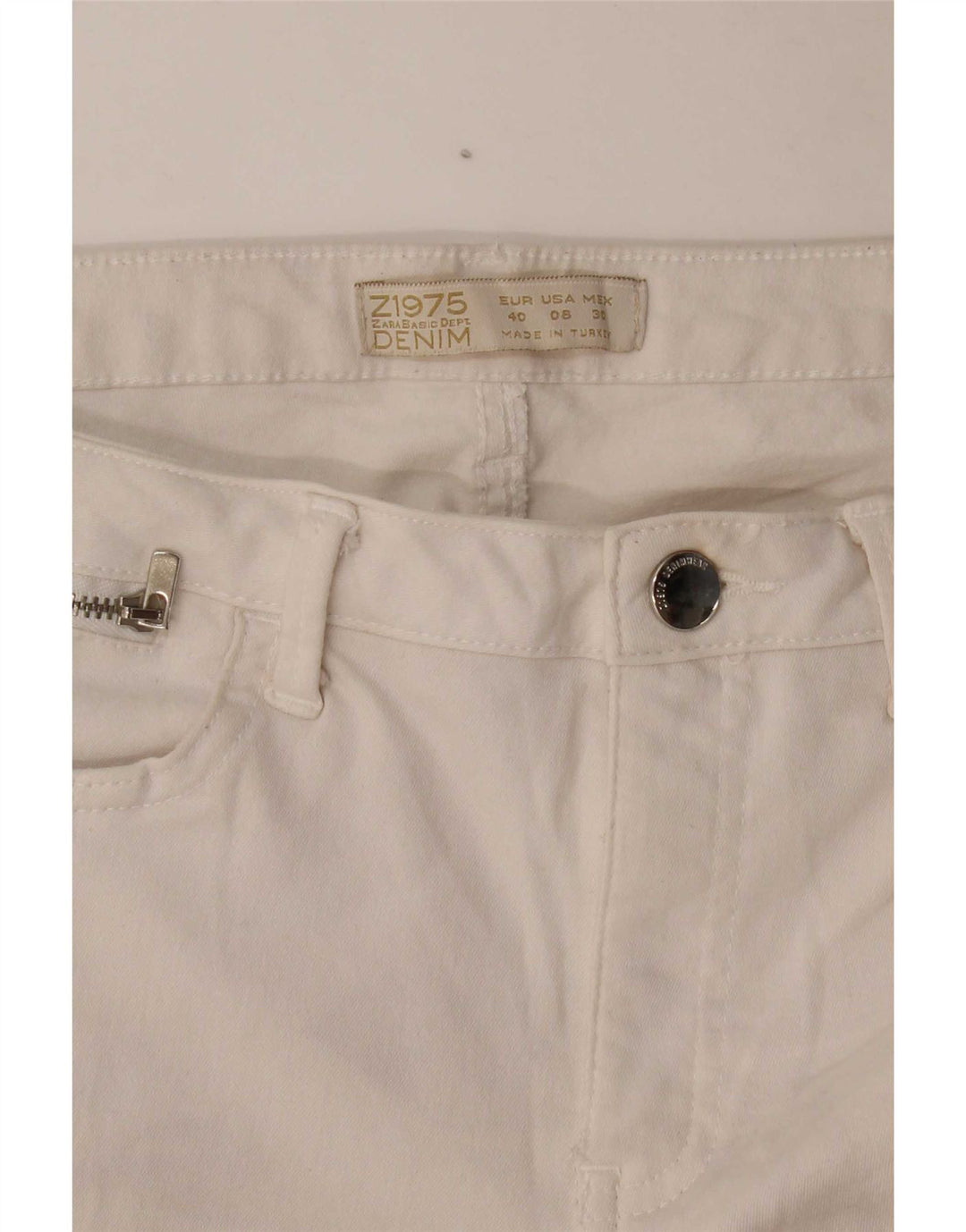 Blugi skinny dama Zara EU 40 Medium W30 L28 Alb