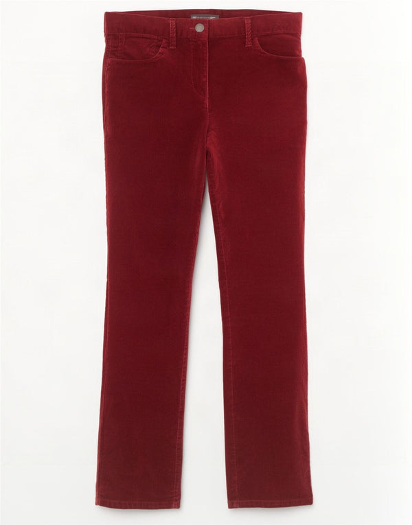 Pantaloni din velur pentru femei Marks & Spencer UK 10 Small W32 L30 Burgundy