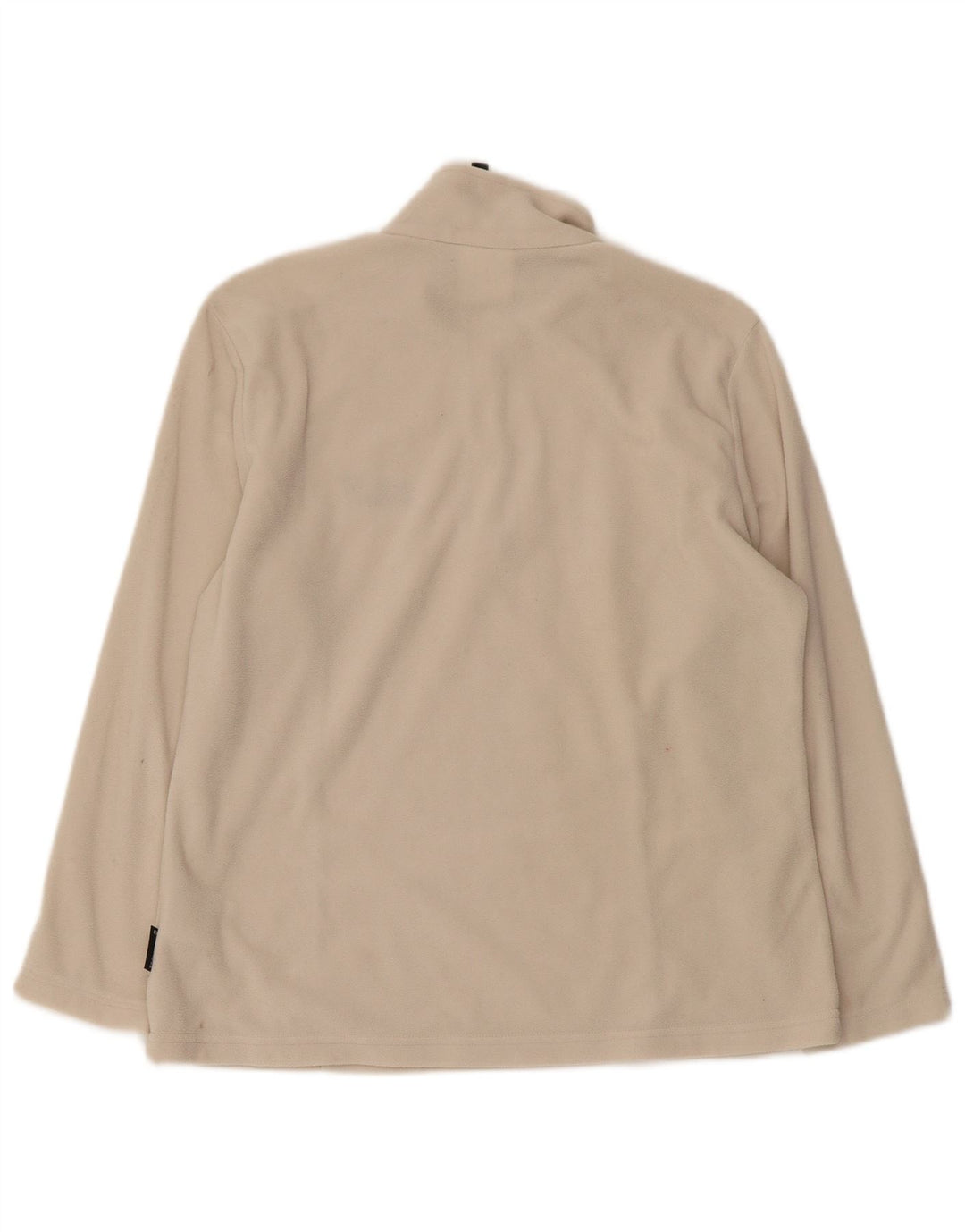 JACK WOLFSKIN Pulover pentru femei, cu fermoar și gât, din lână UK 16, mare, bej, poliester