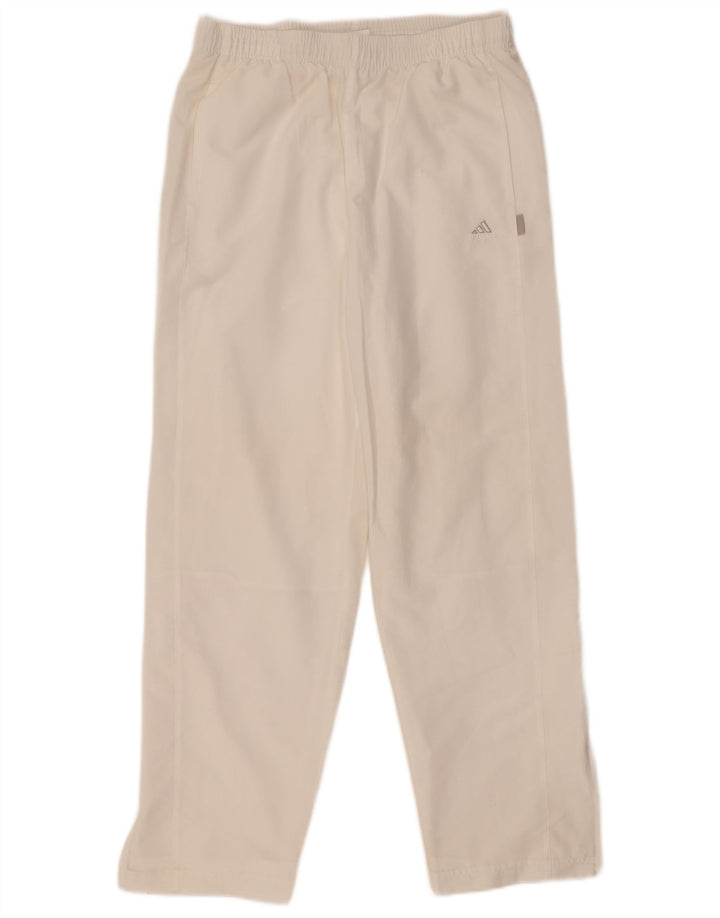 Pantaloni de trening Adidas pentru femei UK 14, mare, alb, poliester