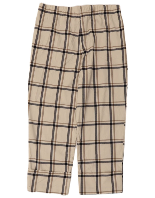 Pantaloni tăiați pentru femei Zara XL W32 L24 Poliester cu carouri albe
