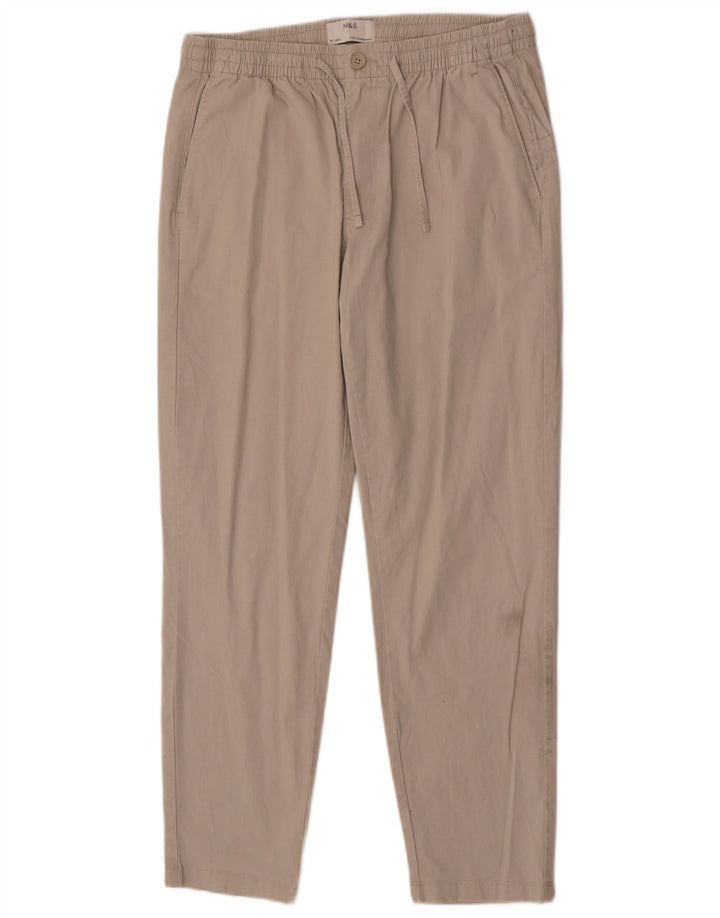 Pantaloni chino subțiri pentru bărbați Marks & Spencer, medii L32 L29, bumbac bej