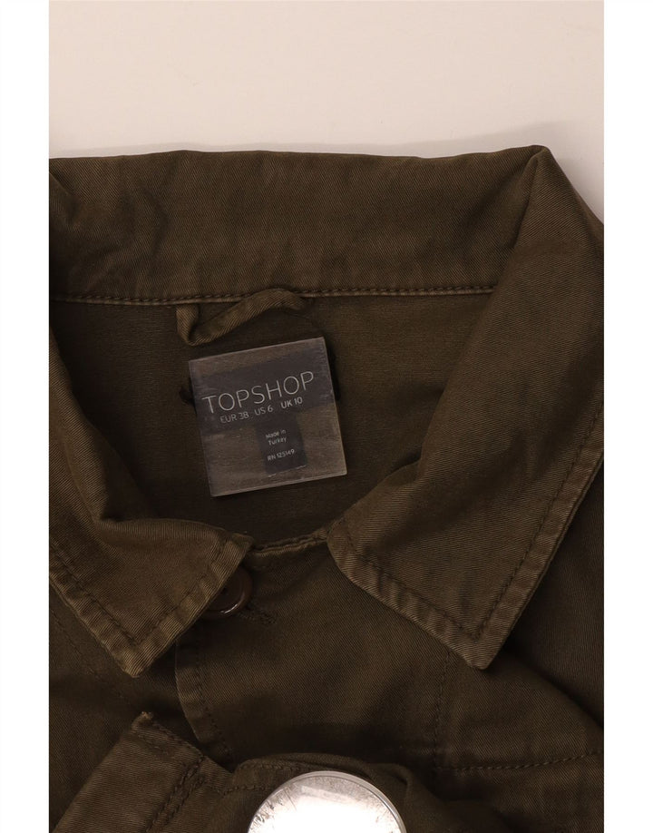 TOPSHOP Jachetă militară supradimensionată pentru femei UK 10 mic bumbac kaki