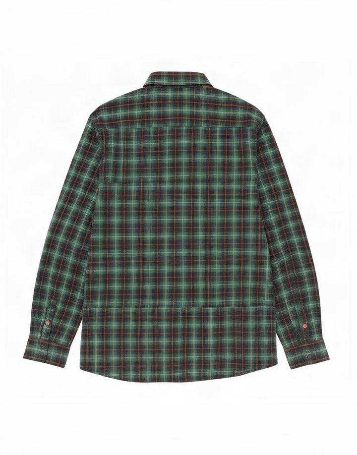 Cămașă Guess pentru bărbați cu tăiere obișnuită UK 40 Medium Green Check Bumbac