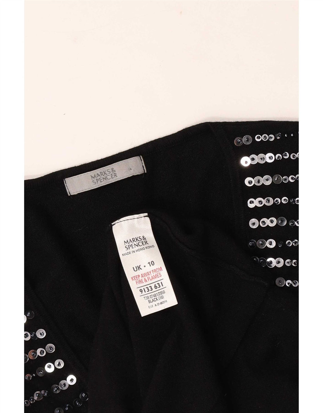 Marks & Spencer Top pentru femei cu mâneci 3/4 UK 10, mic, negru, viscoză