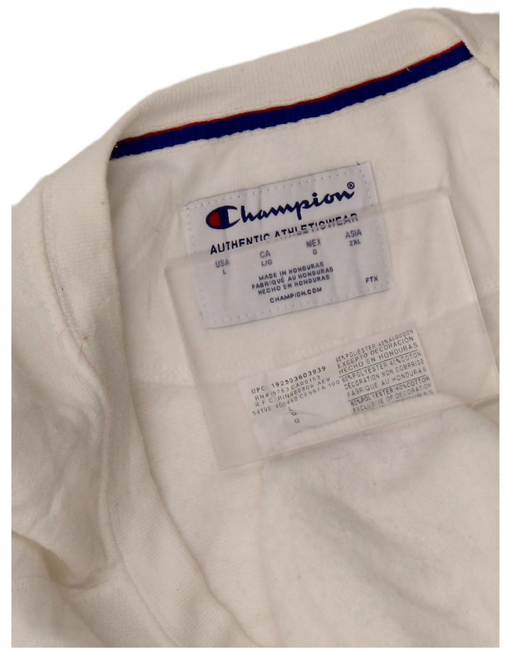 Pulover cu grafic pentru femei Champion UK 16 Poliester alb mare