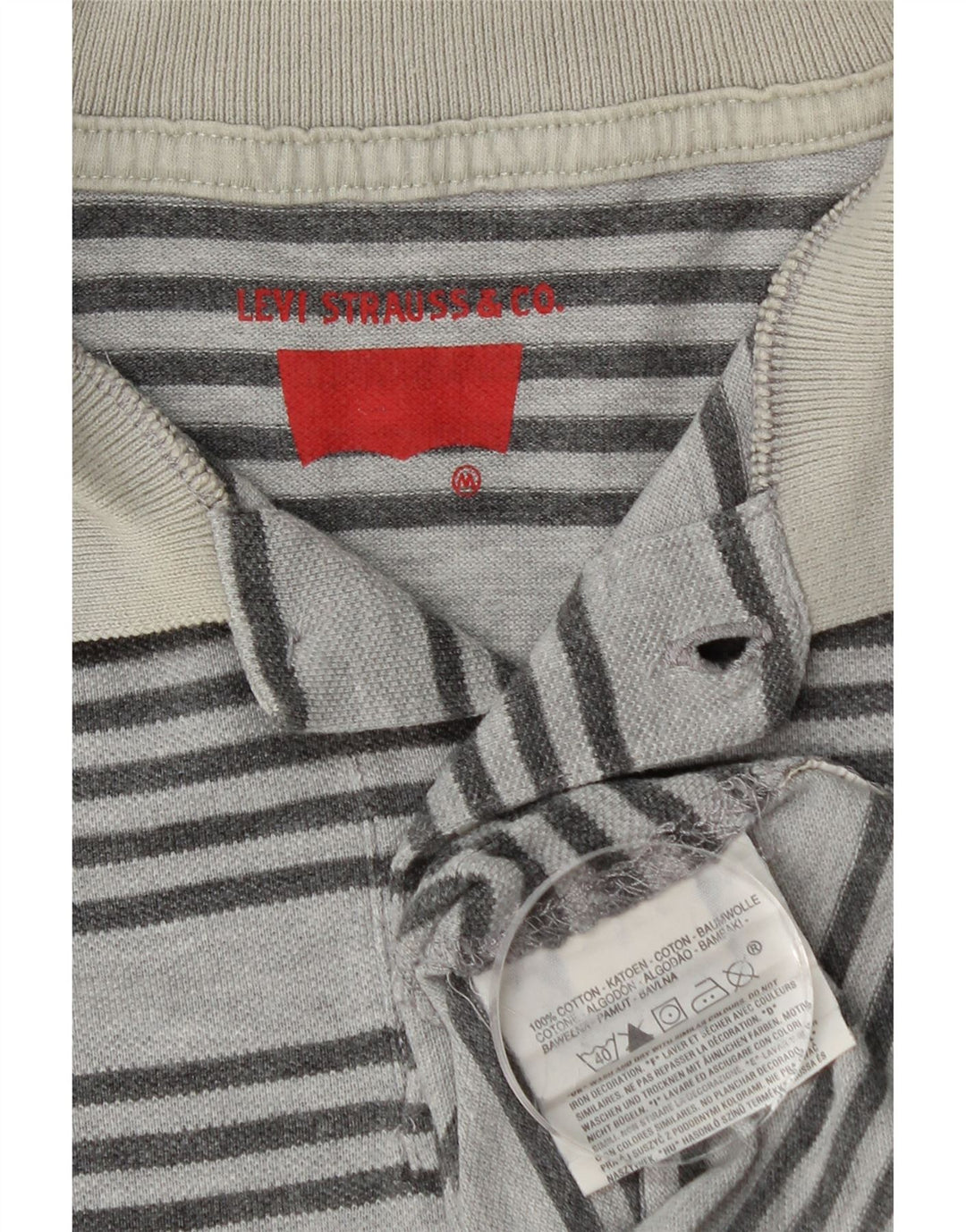 Tricou polo LEVI'S pentru bărbați, bumbac cu dungi albastre medii