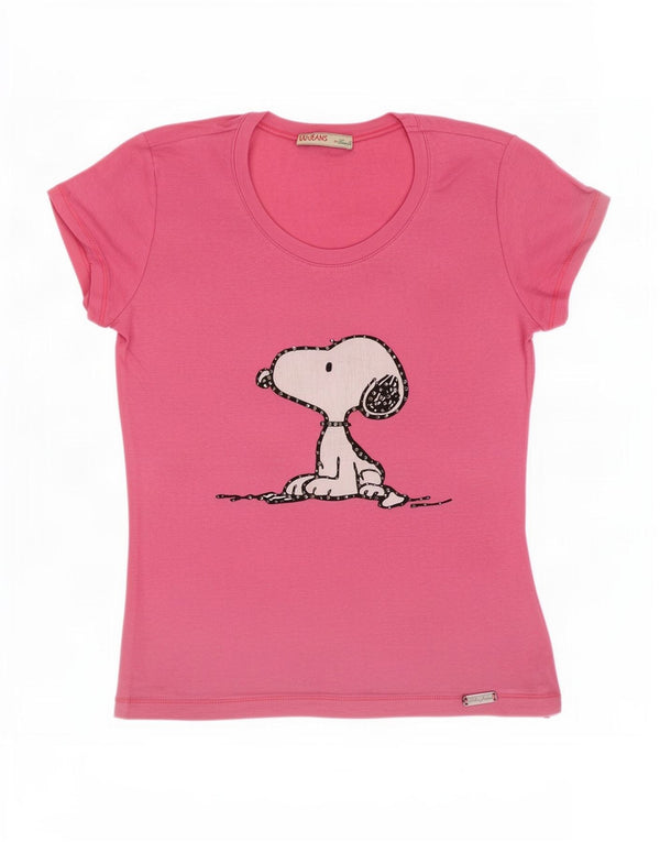 Tricou cu grafic Liu Jo pentru femei Top UK 12 Medium Pink Bumbac