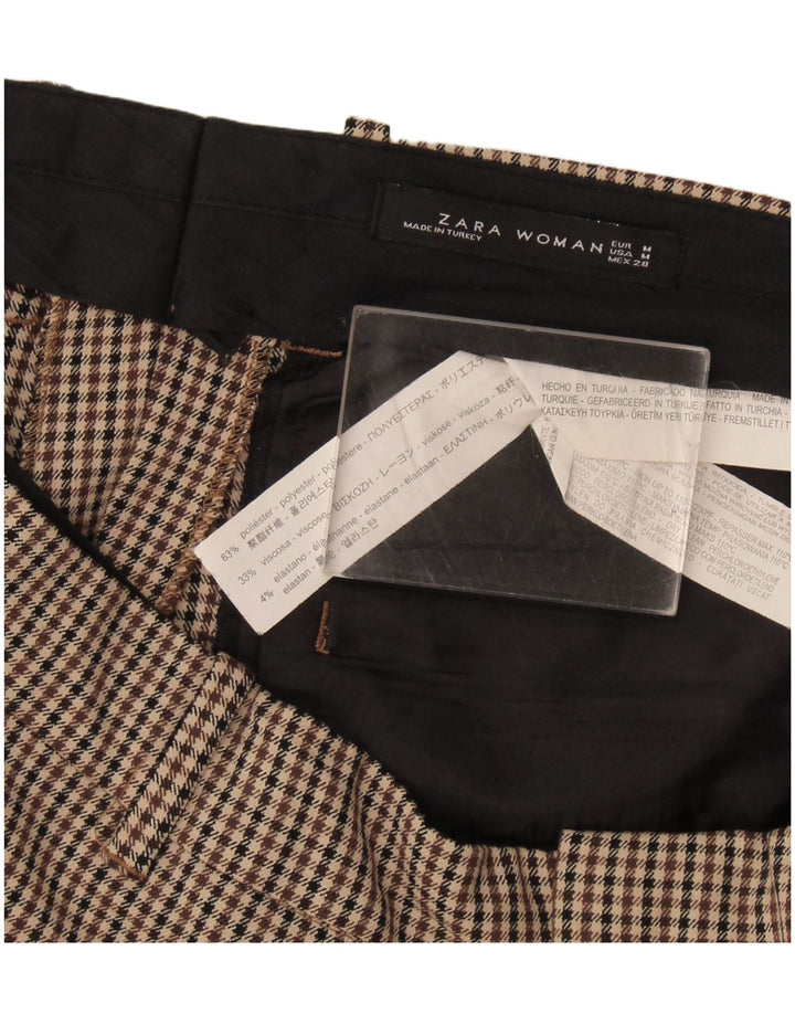 Pantaloni de costum slim pentru femei Zara Mediu L30 L29 Poliester picior de găină bej