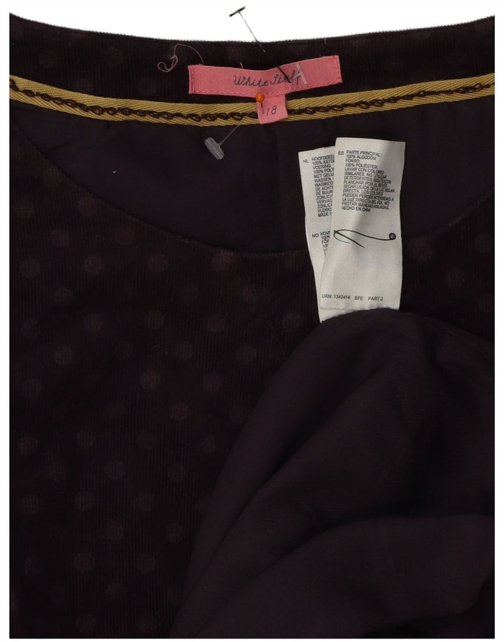 WHITE STUFF Rochie pentru femei fără mâneci, UK 18 XL, violet, buline