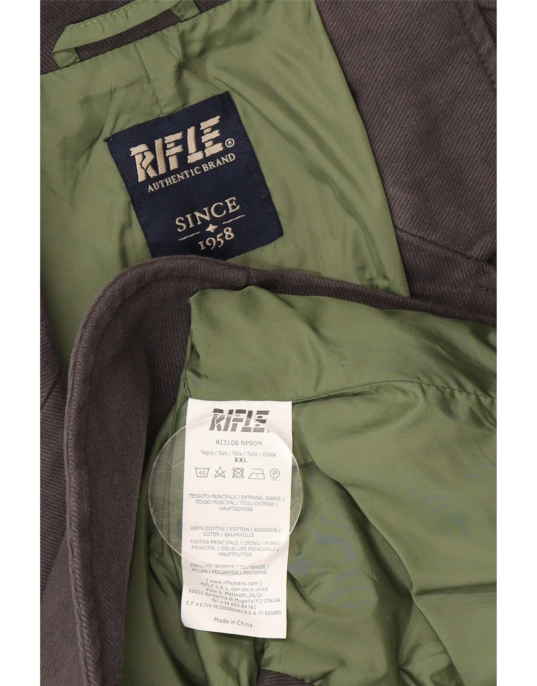 Jachetă pentru bărbați Rifle cu 2 nasturi, UK 44 2XL, bumbac gri