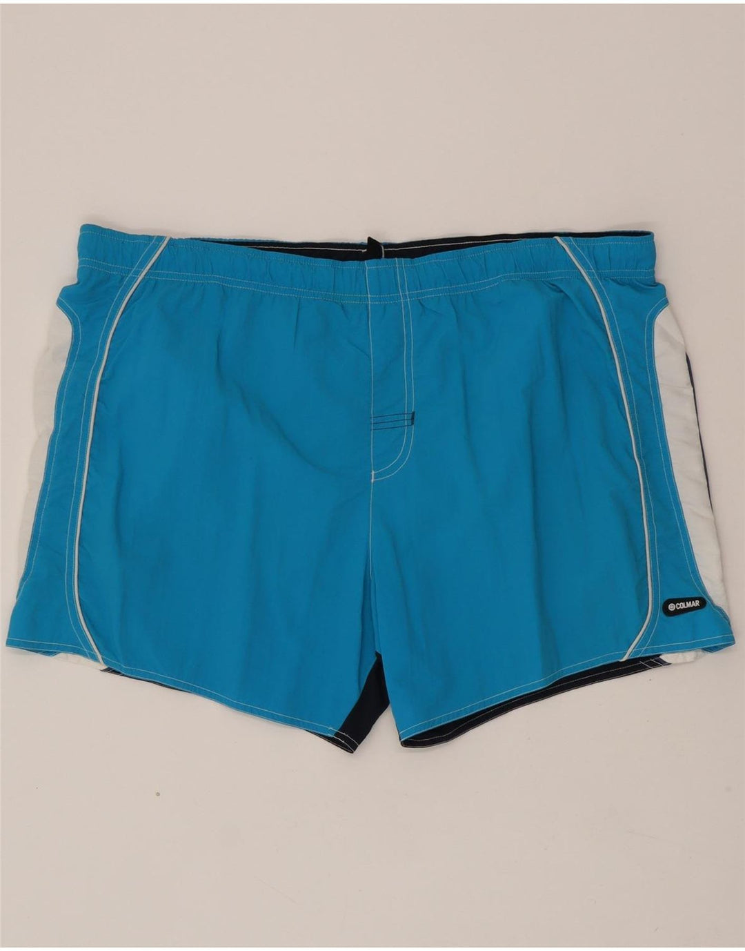 COLMAR Mens Swimming Shorts IT 58 XL Blue Colourblock Polyamide Vintage Colmar and Second-Hand Colmar from Messina Hembry 
