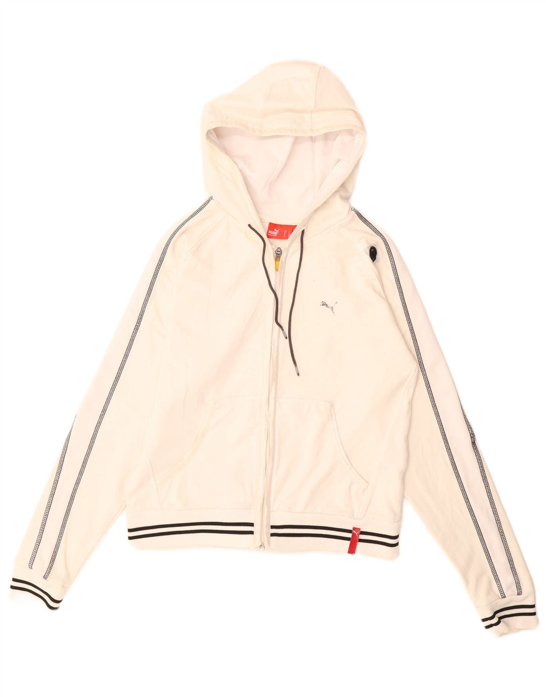 Pulover Puma Crop Zip Hoodie pentru femei UK 12 Medium White