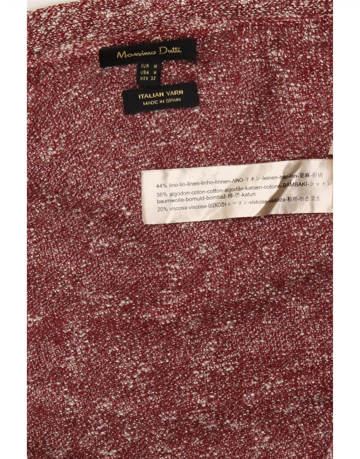 Pulover cardigan cu paragate Massimo Dutti pentru femei UK 14 Medium Red Flecked