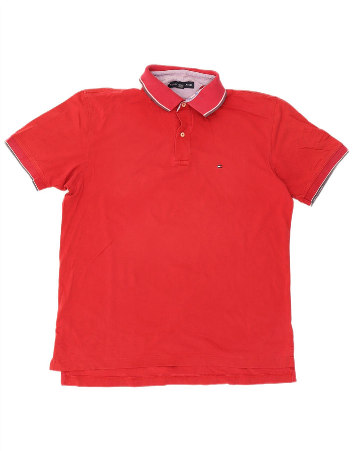 Tricou polo Tommy Hilfiger pentru bărbați, bumbac roșu mare