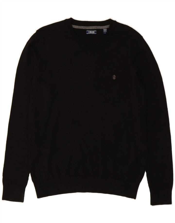 IZOD Mens V-Neck Jumper Sweater Medium Black Cotton Vintage Izod and Second-Hand Izod from Messina Hembry 