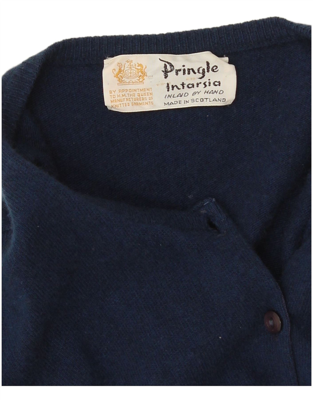 Pulover cardigan Pringle pentru femei UK 14 Medium Bleumarin Argyle/Diamond