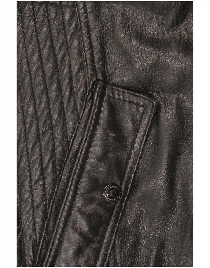 Jachetă de piele vintage pentru bărbați UK 42 XL din piele neagră