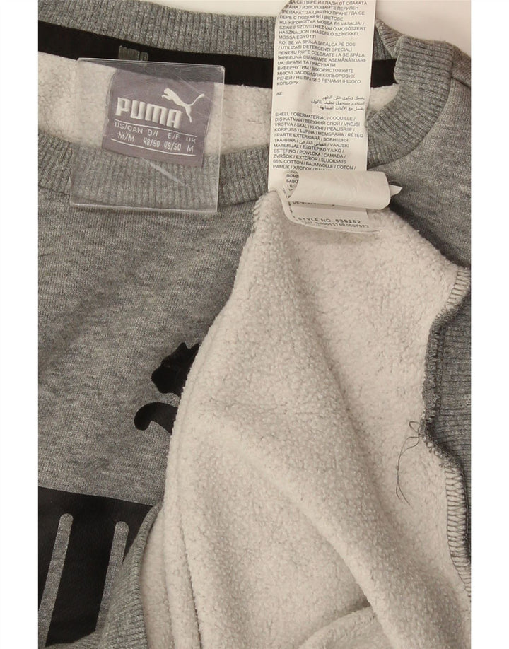 Pulover grafic pentru bărbați PUMA, bumbac cu pete, gri mediu