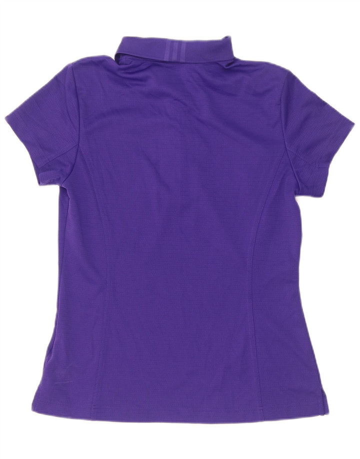 Tricou polo Adidas Climalite pentru femei UK 12 Poliester violet mediu