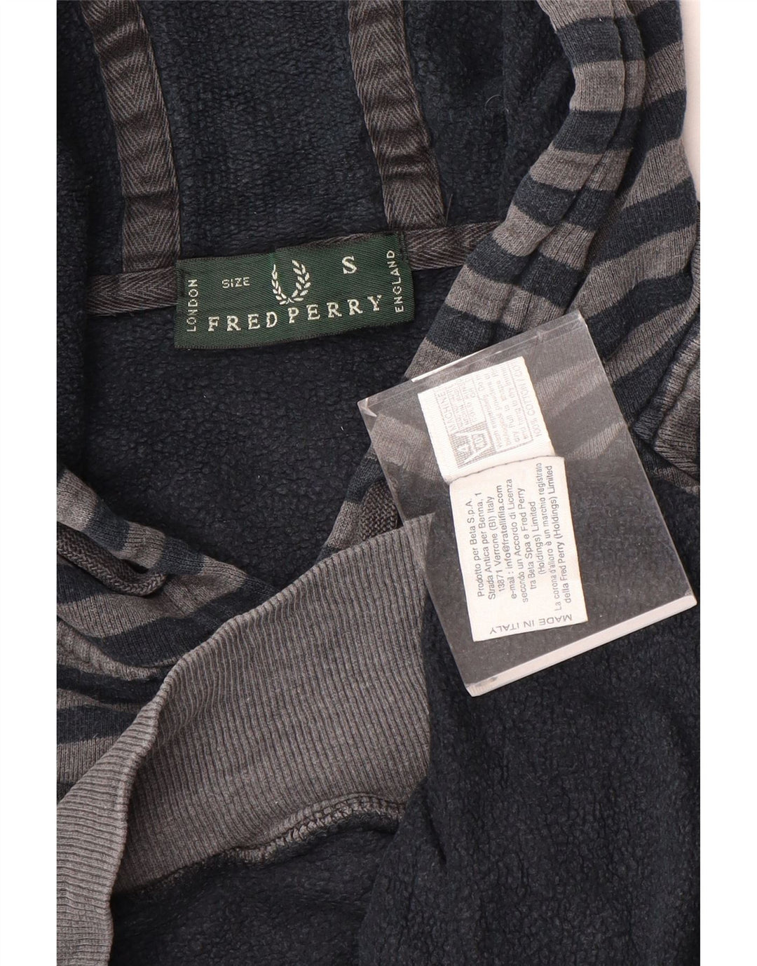 Pulover Fred Perry pentru bărbați, bumbac cu dungi mici, gri
